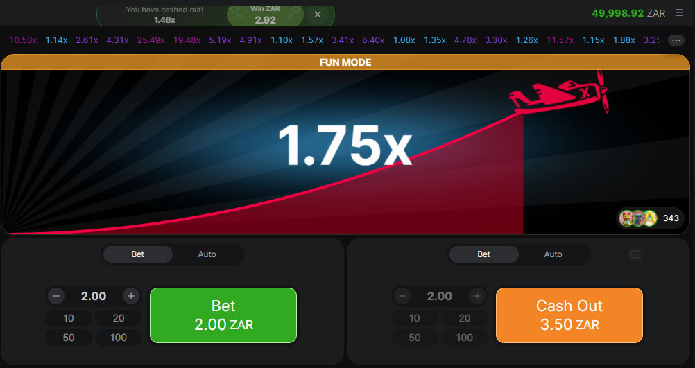 Cash out before the plane vanishes from the screen to keep your winnings at that exact multiplier.